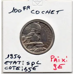 100 francs Cochet 1954 Spl, France pièce de monnaie