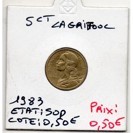 5 centimes Lagriffoul 1983 Sup, France pièce de monnaie