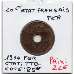 20 centimes état Français 1944 fer TTB-, France pièce de monnaie