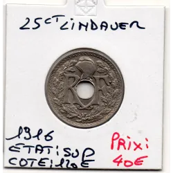 25 centimes Lindauer 1916 Sup, France pièce de monnaie