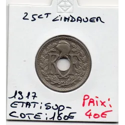 25 centimes Lindauer 1917 soulignée Sup-, France pièce de monnaie