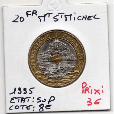 20 francs Mont St Michel 1995 Sup, France pièce de monnaie