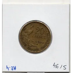 20 francs Coq G. Guiraud 3 faucilles 1950 B Beaumont Sup+, France pièce de monnaie