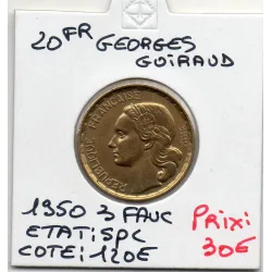 20 francs Coq Georges Guiraud 3 faucilles 1950 Spl, France pièce de monnaie