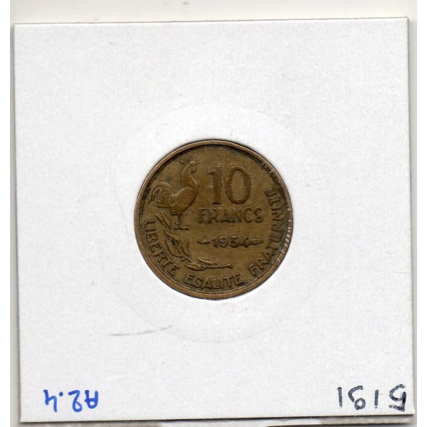 10 francs Coq Guiraud 1954 TTB, France pièce de monnaie