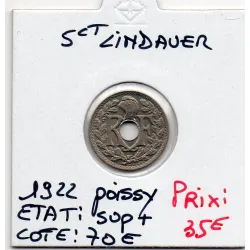5 centimes Lindauer 1922 poissy Sup+, France pièce de monnaie