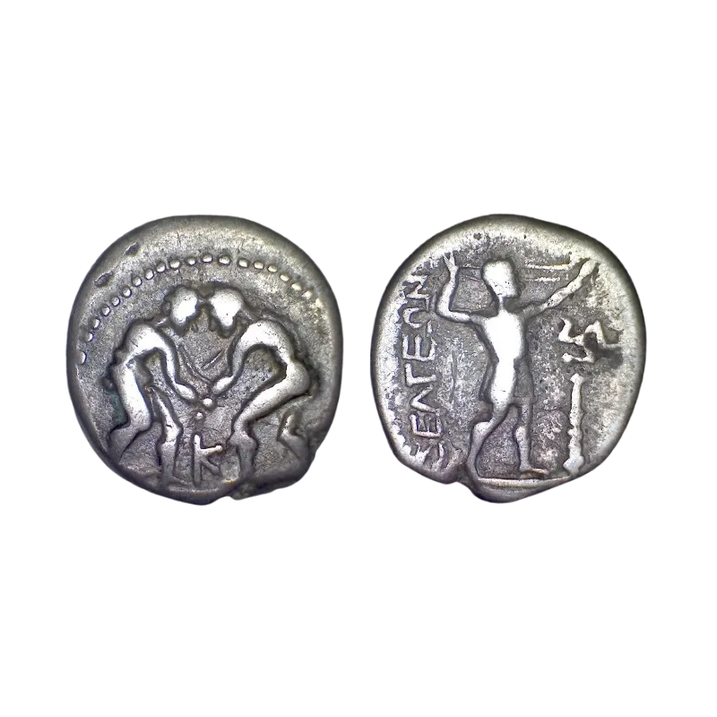 Pisidie, Selge Stater d'argent TB (-300 -190) Lutteurs et lanceur