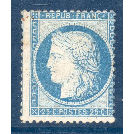 Timbre France Yvert No 60C Type Cérès 25c bleu neuf sans gomme