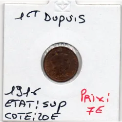 1 centime Dupuis 1916 Sup, France pièce de monnaie