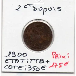 2 centimes Dupuis 1900 TTB+, France pièce de monnaie