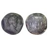 Sesterce de Marc Aurèle (173), ric 1075 Temple Mercure atelier Rome