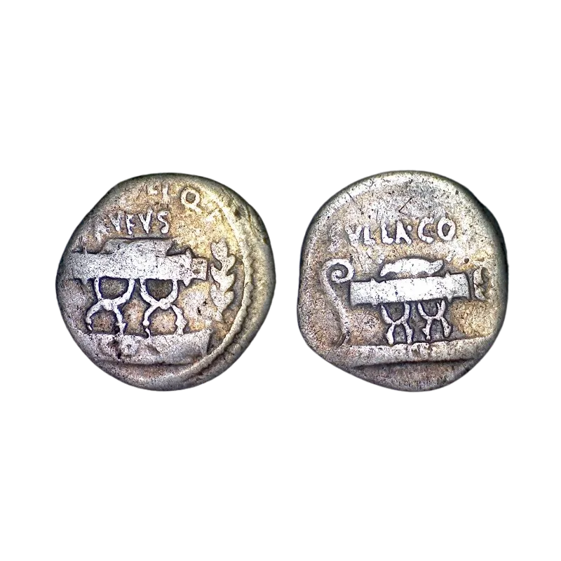 Denier Famille Pompeia, Quintus Pompeius Rufus et Svlla (-54), sear 400 Denier Famille Pompeia, Quintus Pompeius Rufus et Svlla (-54), sear 400