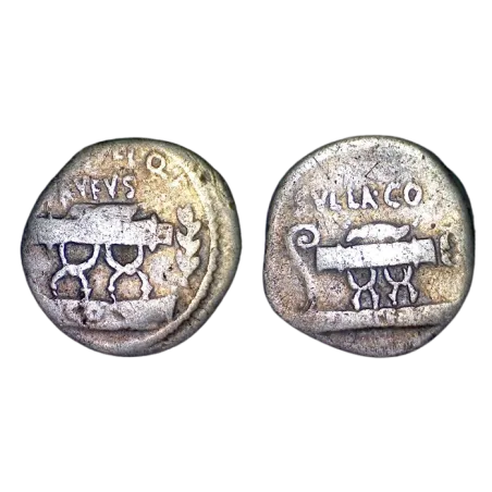 Denier Famille Pompeia, Quintus Pompeius Rufus et Svlla (-54), sear 400