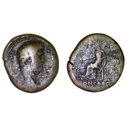 Sesterce d'Aelius (137) RIC 1057 CONCORD atelier Rome