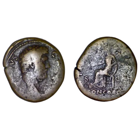 Sesterce d'Aelius (137) RIC 1057 CONCORD atelier Rome