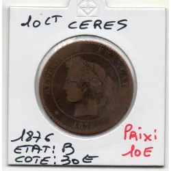 10 centimes Cérès 1876 A Paris B, France pièce de monnaie
