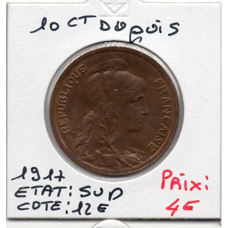 10 centimes Dupuis 1917 Sup, France pièce de monnaie