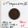 2 centimes Napoléon III tête laurée 1862 K Bordeaux TTB+, France pièce de monnaie