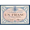 Villefranche s/ Saône 1 franc, TTB, 30.6.1918 Pirot 129.9 Billet de la chambre de commerce