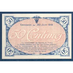 Villefranche s/ Saône 50 centimes, Neuf, 30.6.1918 Pirot 129.7 Billet de la chambre de commerce