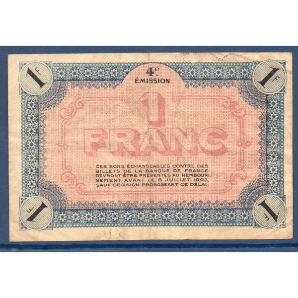 Vienne 1 franc, TB, 8.7.1918 Pirot 128.23 Billet de la chambre de commerce