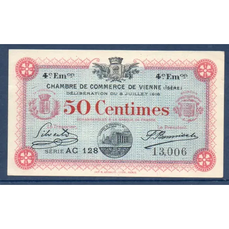 Vienne 50 centimes, Spl, 8.7.1918 Pirot 128.21Billet de la chambre de commerce