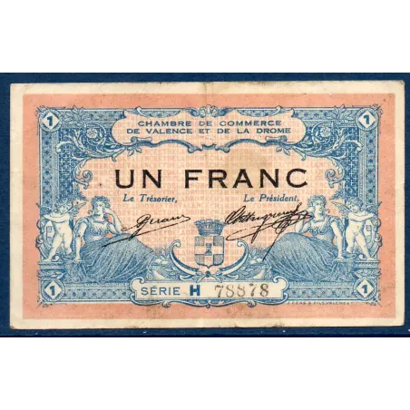 Valence 1 franc, TB, 23.2.1915 Pirot 127.3 Billet de la chambre de commerce