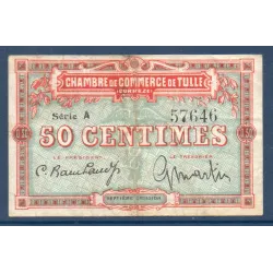 Tulle 50 centimes, TB, ND Pirot 125.1 Billet de la chambre de commerce