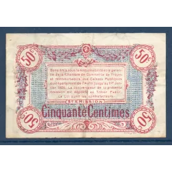 Troyes 50 centimes, TB, ND Pirot 124.9 Billet de la chambre de commerce