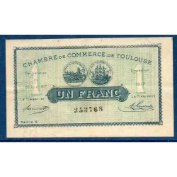 Toulouse 1 franc, TTB, 20.6.1917 Pirot 122.27 Billet de la chambre de commerce