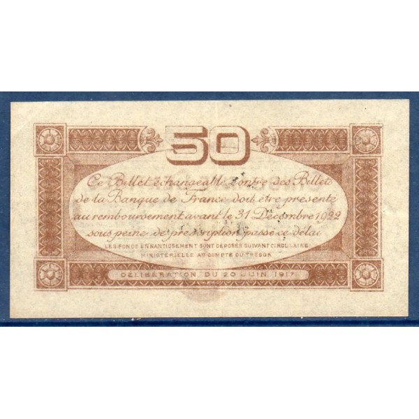 Toulouse 50 centimes, TTB+, 20.6.1917 Pirot 122.22 Billet de la chambre de commerce