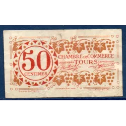 Tours 50 centimes, TB, 27.12.1920 Pirot 123.6 Billet de la chambre de commerce