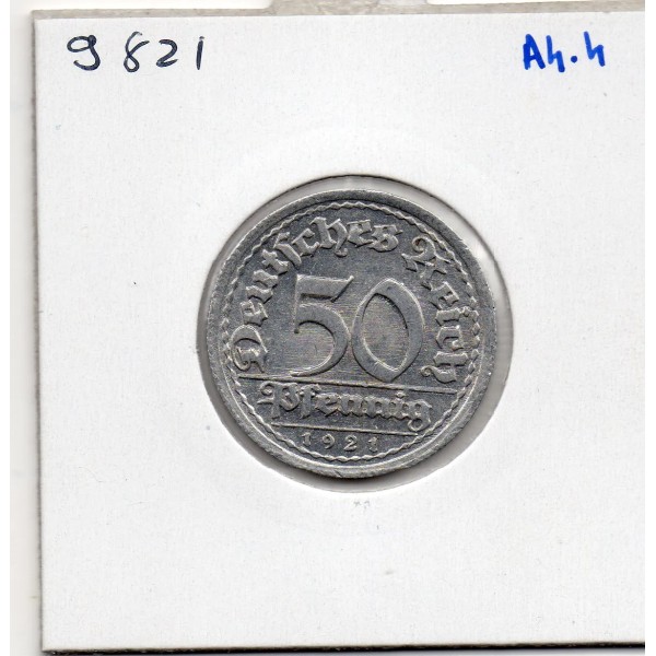 Allemagne 50 pfennig 1921 G, SPL KM 27 pièce de monnaie