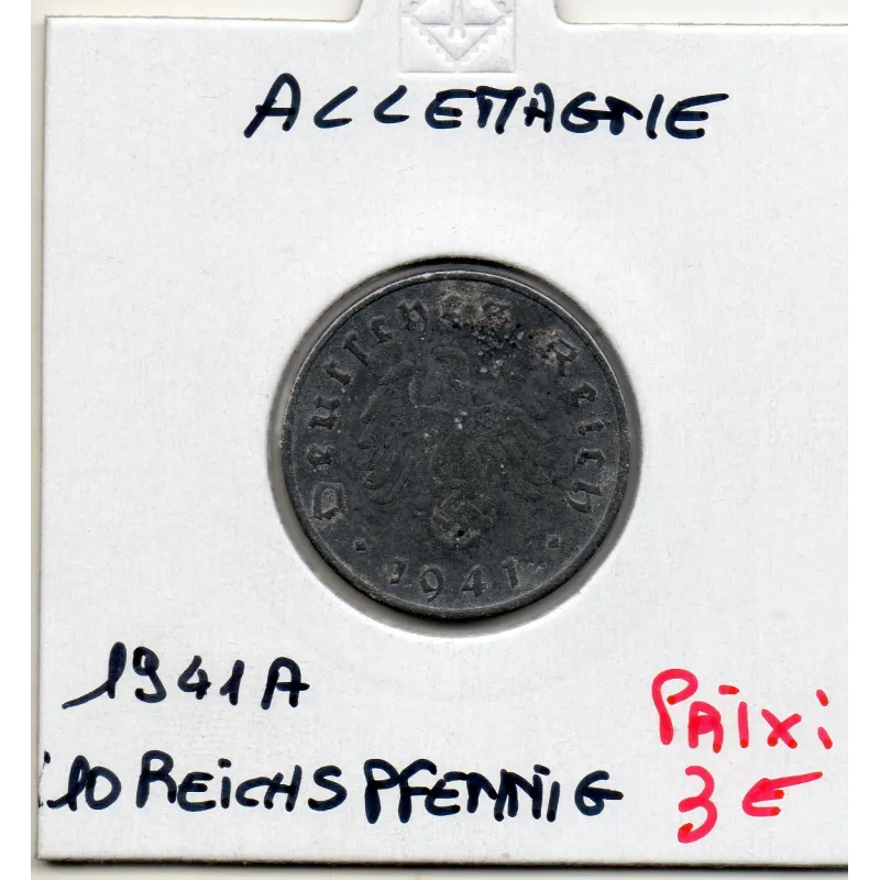 Allemagne 10 reichspfennig 1941 A, TTB KM 101 pièce de monnaie Allemagne 10 reichspfennig 1941 A, TTB KM 101 pièce de monnaie