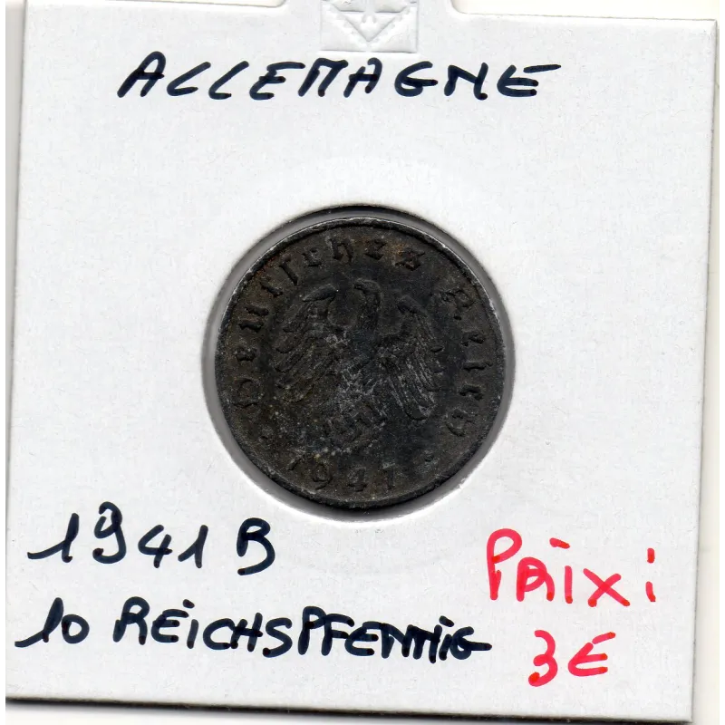 Allemagne 10 reichspfennig 1941 B, TTB KM 101 pièce de monnaie Allemagne 10 reichspfennig 1941 B, TTB KM 101 pièce de monnaie