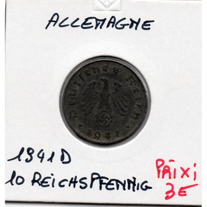 Allemagne 10 reichspfennig 1941 D, TTB KM 101 pièce de monnaie