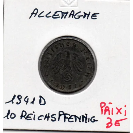 Allemagne 10 reichspfennig 1941 D, TTB KM 101 pièce de monnaie