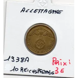 Allemagne 10 reichspfennig 1938 A, TTB KM 92 pièce de monnaie