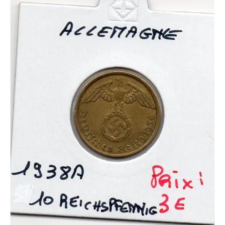 Allemagne 10 reichspfennig 1938 A, TTB KM 92 pièce de monnaie