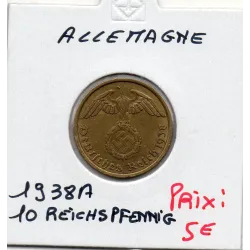 Allemagne 10 reichspfennig 1938 A, Sup KM 92 pièce de monnaie