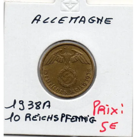Allemagne 10 reichspfennig 1938 A, Sup KM 92 pièce de monnaie