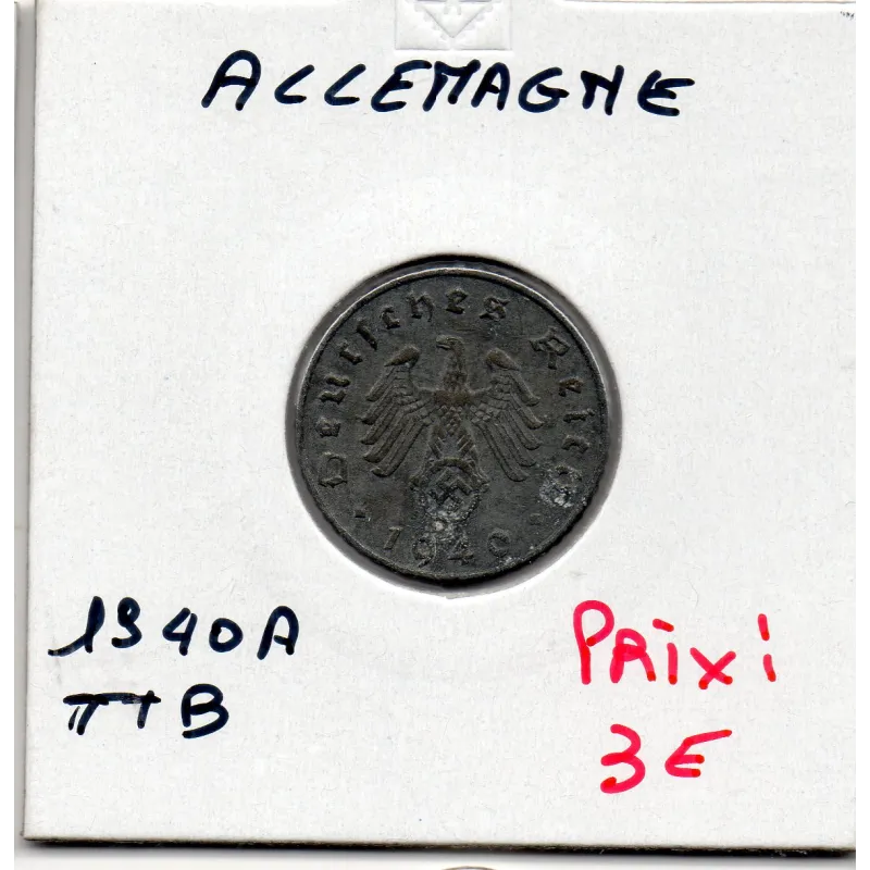 Allemagne 10 reichspfennig 1940 A, TTB KM 101 pièce de monnaie