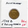 Allemagne 5 reichspfennig 1938 B, TTB+ KM 91 pièce de monnaie