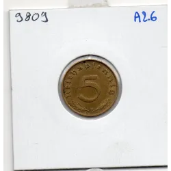 Allemagne 5 reichspfennig 1939 B, TTB+ KM 91 pièce de monnaie