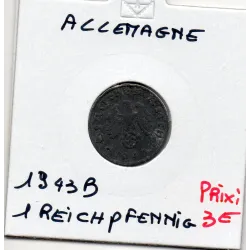 Allemagne 1 reichspfennig 1943 B, TTB KM 97 pièce de monnaie