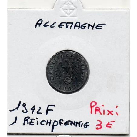 Allemagne 1 reichspfennig 1942 F, TTB KM.97 pièce de monnaie