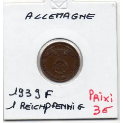 Allemagne 1 reichspfennig 1939 F, TTB KM 89 pièce de monnaie