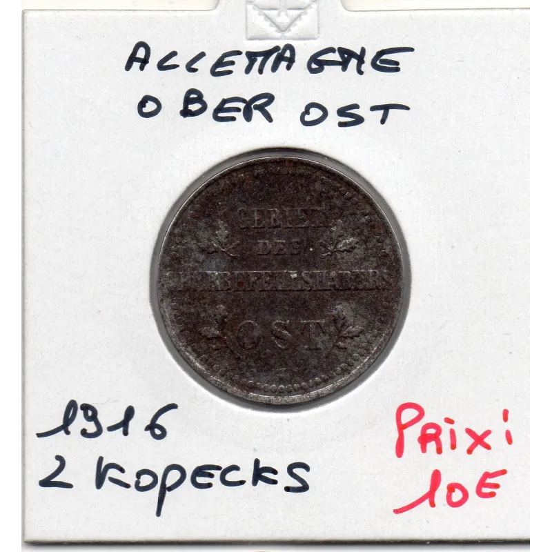 Allemagne Ober Ost 2 kopecks 1916, TTB+ Km.22 occupation pologne
