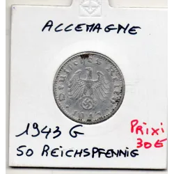 Allemagne 50 reichspfennig 1943 G, Sup- KM 96 pièce de monnaie
