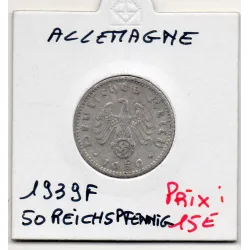 Allemagne 50 reichspfennig 1939 F, Sup- KM 96 pièce de monnaie